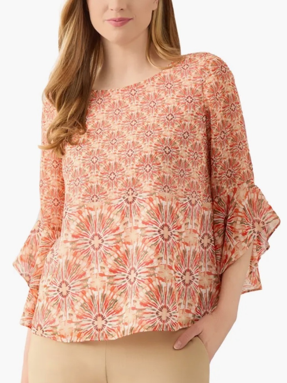 Ruffle Sleeve Chiffon Top
KASPER